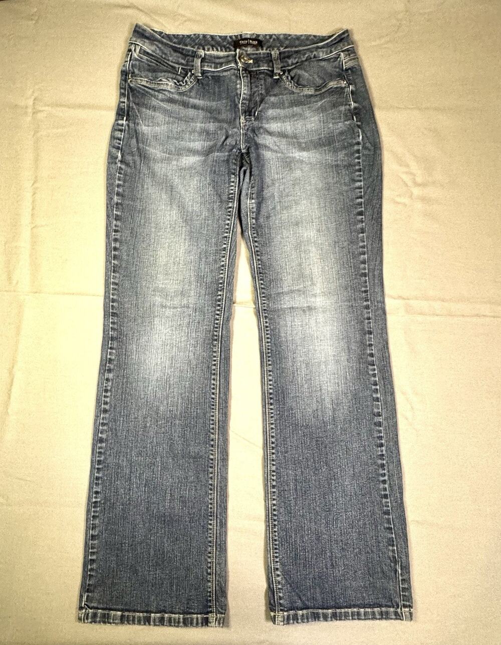 White House Black Market Women’s Contour Bootcut Jeans 10R Blue Mid Ride Stretch